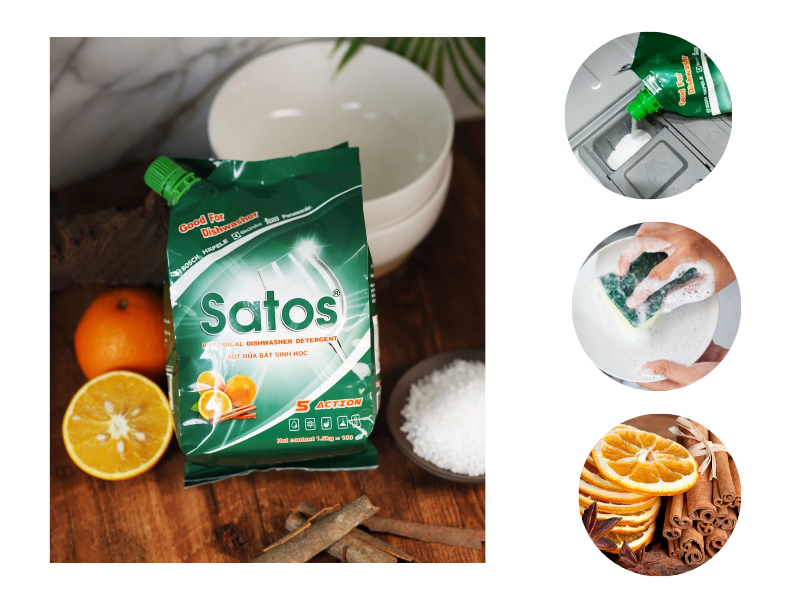 Bột rửa sinh học SATOS - Tổng kho Bếp Xanh